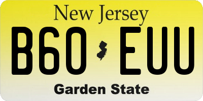 NJ license plate B60EUU