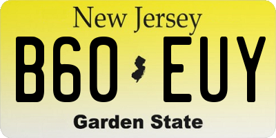 NJ license plate B60EUY