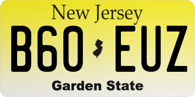 NJ license plate B60EUZ