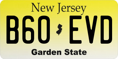 NJ license plate B60EVD