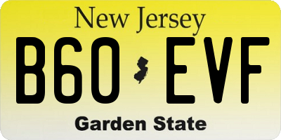NJ license plate B60EVF