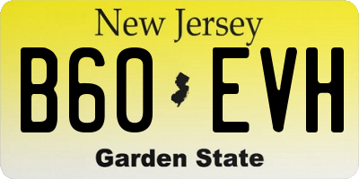 NJ license plate B60EVH