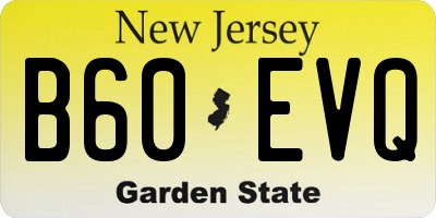 NJ license plate B60EVQ