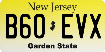 NJ license plate B60EVX