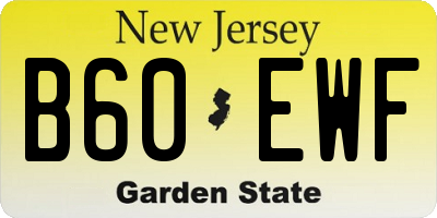 NJ license plate B60EWF