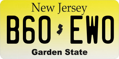 NJ license plate B60EWO