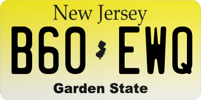 NJ license plate B60EWQ