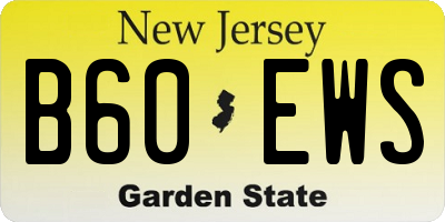 NJ license plate B60EWS