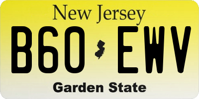NJ license plate B60EWV