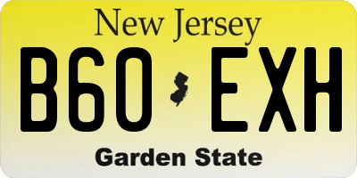 NJ license plate B60EXH