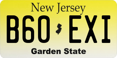NJ license plate B60EXI