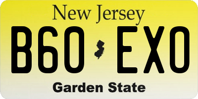 NJ license plate B60EXO