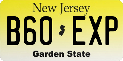 NJ license plate B60EXP