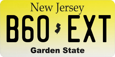 NJ license plate B60EXT