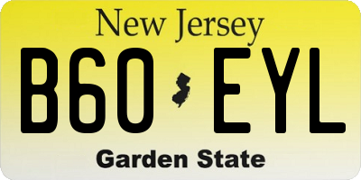 NJ license plate B60EYL