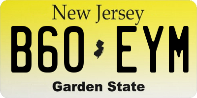 NJ license plate B60EYM