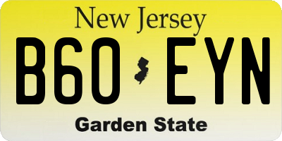 NJ license plate B60EYN