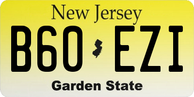 NJ license plate B60EZI