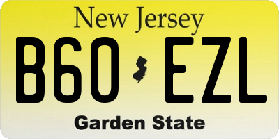 NJ license plate B60EZL