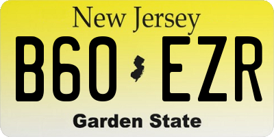 NJ license plate B60EZR
