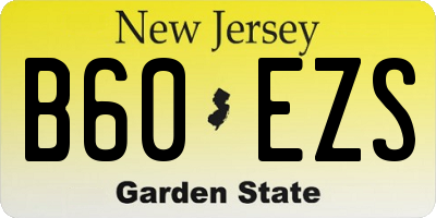 NJ license plate B60EZS