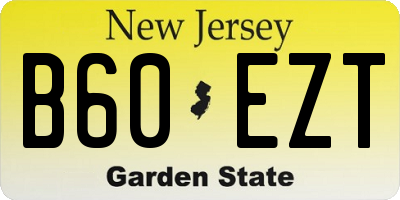NJ license plate B60EZT