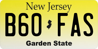 NJ license plate B60FAS