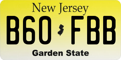 NJ license plate B60FBB