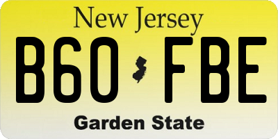 NJ license plate B60FBE