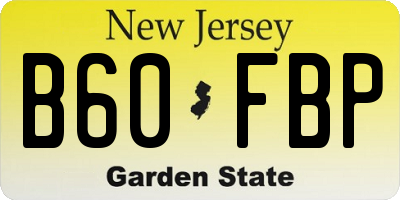 NJ license plate B60FBP