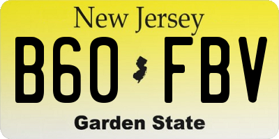 NJ license plate B60FBV