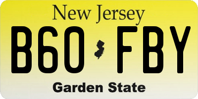 NJ license plate B60FBY