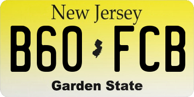NJ license plate B60FCB