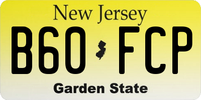 NJ license plate B60FCP