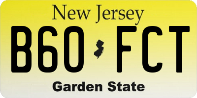 NJ license plate B60FCT