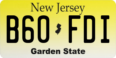 NJ license plate B60FDI