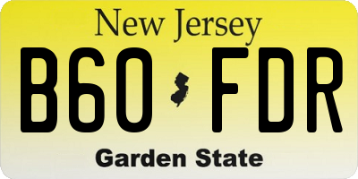 NJ license plate B60FDR