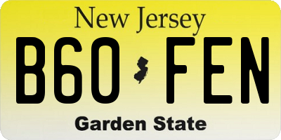 NJ license plate B60FEN