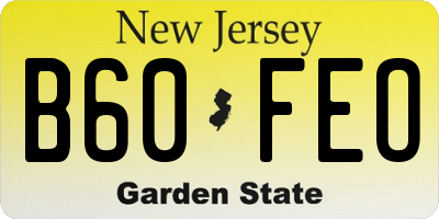NJ license plate B60FEO