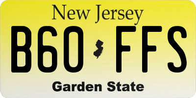 NJ license plate B60FFS