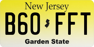 NJ license plate B60FFT
