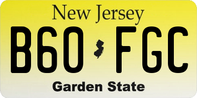 NJ license plate B60FGC