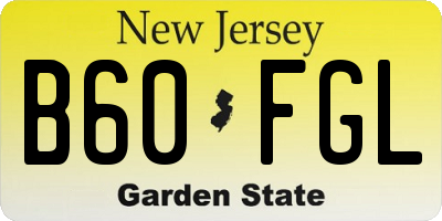 NJ license plate B60FGL