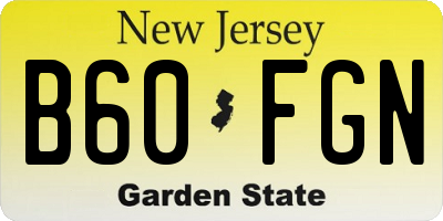 NJ license plate B60FGN