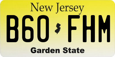 NJ license plate B60FHM