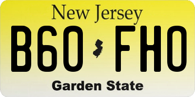 NJ license plate B60FHO