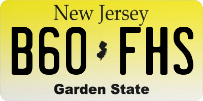 NJ license plate B60FHS