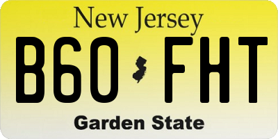 NJ license plate B60FHT