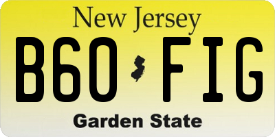 NJ license plate B60FIG