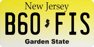 NJ license plate B60FIS